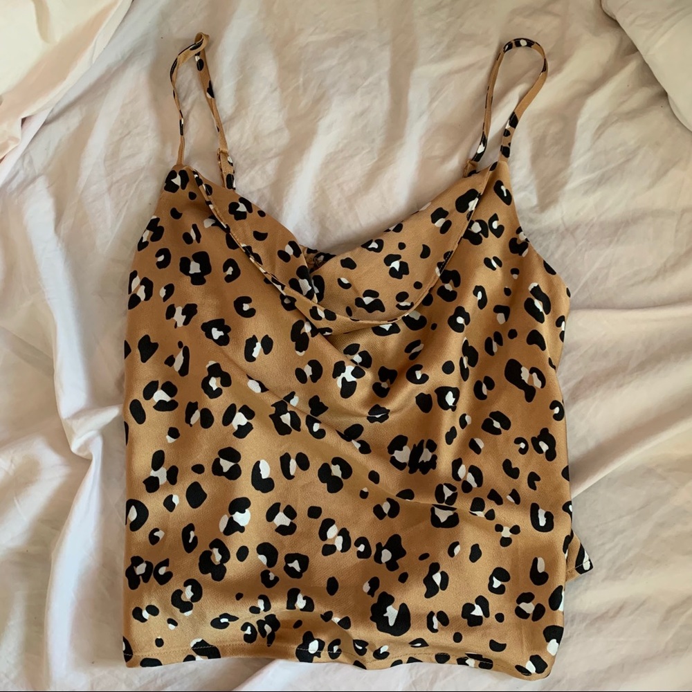 nasty gal cowl leopard top